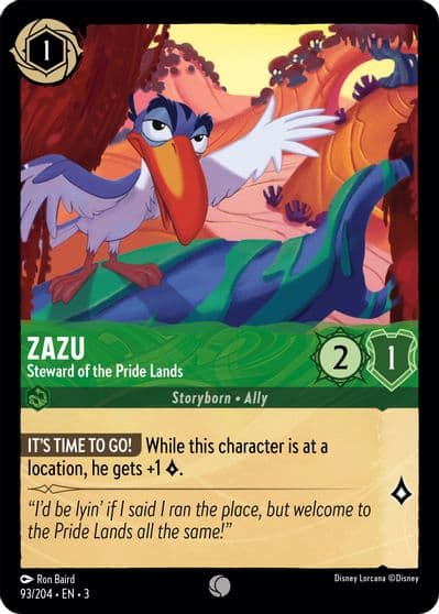 Zazu Steward of the Pride Lands Into the Inklands Lorcana card