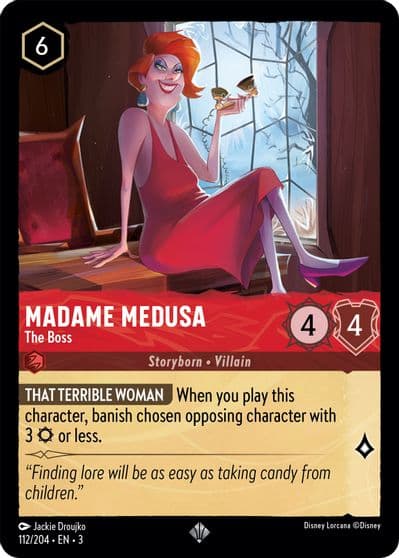 Madame Medusa The Boss Into the Inklands Lorcana card
