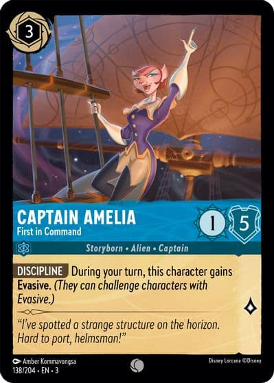 Captain Amelia First in Command Into the Inklands Lorcana card