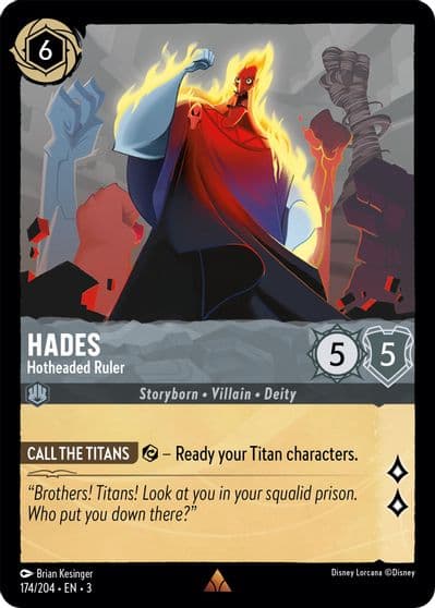Hades Hotheaded Ruler Into the Inklands Lorcana card