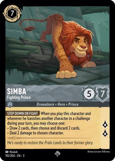 Simba - Fighting Prince Into the Inklands Lorcana card