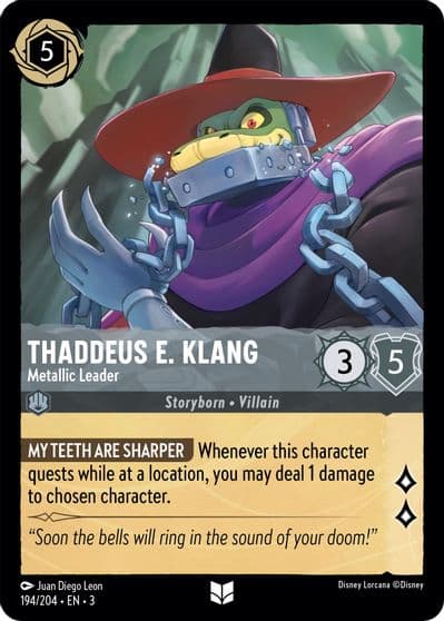 Thaddeus E Klang Metallic Leader Into the Inklands Lorcana card