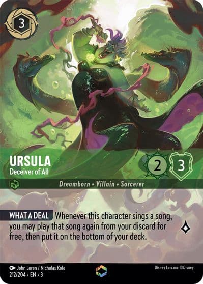 Ursula Deceiver of All Enchanted Into the Inklands Lorcana card