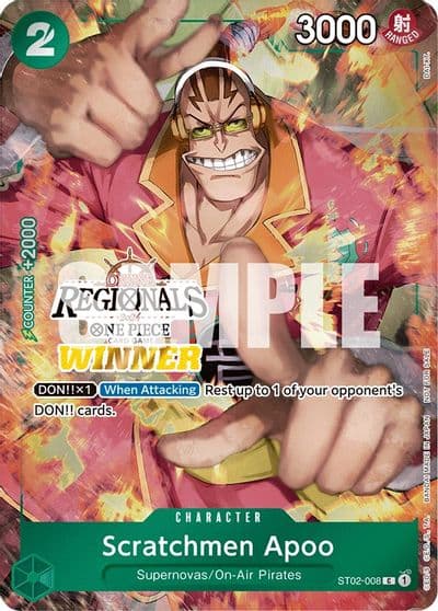 Scratchmen Apoo Online Regional 2024 Winner One Piece Promotion Cards One Piece card
