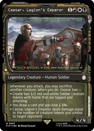 Caesar Legions Emperor Showcase Surge Foil Universes Beyond: Fallout Magic card