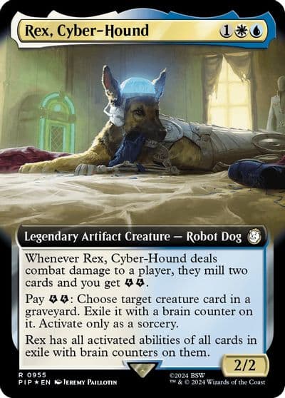 Rex Cyber Hound Extended Art Surge Foil Universes Beyond: Fallout Magic card