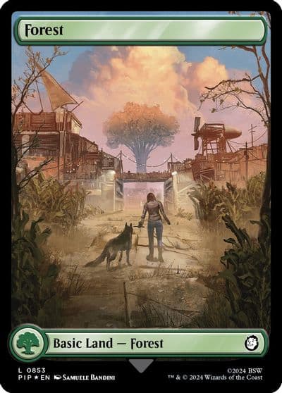 Forest 0853 Surge Foil Universes Beyond: Fallout Magic card