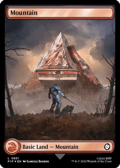 Mountain 0851 Surge Foil Universes Beyond: Fallout Magic card