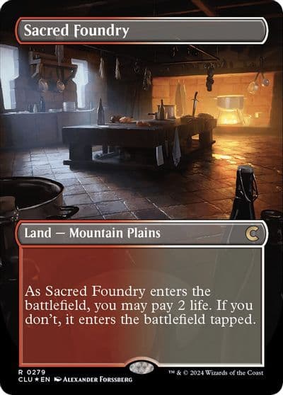 Sacred Foundry Borderless Ravnica: Clue Edition Magic card