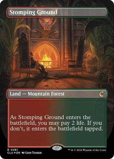 Stomping Ground Borderless Ravnica: Clue Edition Magic card