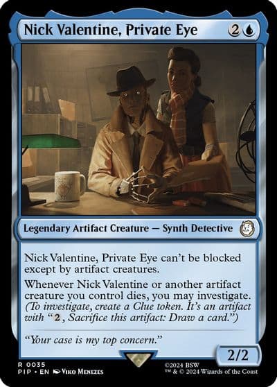 Nick Valentine Private Eye Universes Beyond: Fallout Magic card
