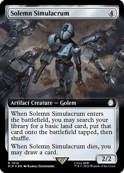 Solemn Simulacrum Extended Art Surge Foil Universes Beyond: Fallout Magic card
