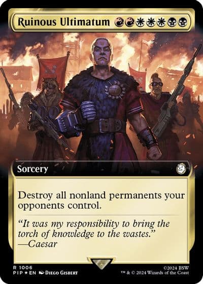 Ruinous Ultimatum Extended Art Surge Foil Universes Beyond: Fallout Magic card