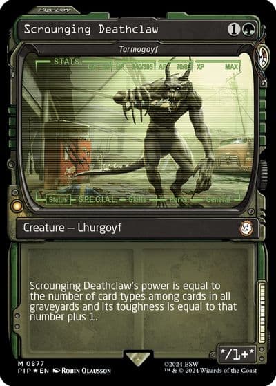 Scrounging Deathclaw Tarmogoyf Showcase Surge Foil Universes Beyond: Fallout Magic card