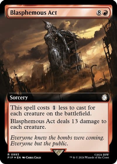 Blasphemous Act Extended Art Surge Foil Universes Beyond: Fallout Magic card