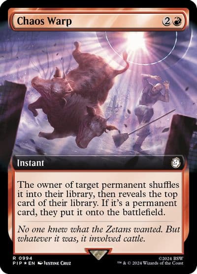 Chaos Warp Extended Art Surge Foil Universes Beyond: Fallout Magic card
