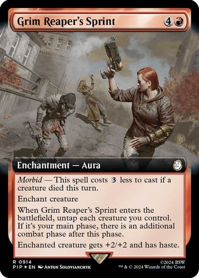 Grim Reapers Sprint Extended Art Surge Foil Universes Beyond: Fallout Magic card