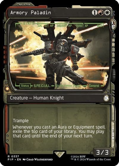 Armory Paladin Showcase Universes Beyond: Fallout Magic card