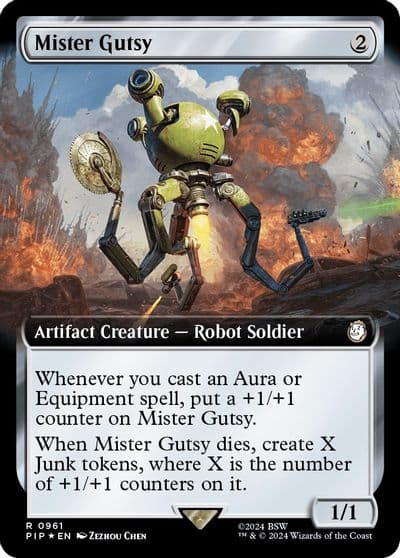 Mister Gutsy Extended Art Surge Foil Universes Beyond: Fallout Magic card
