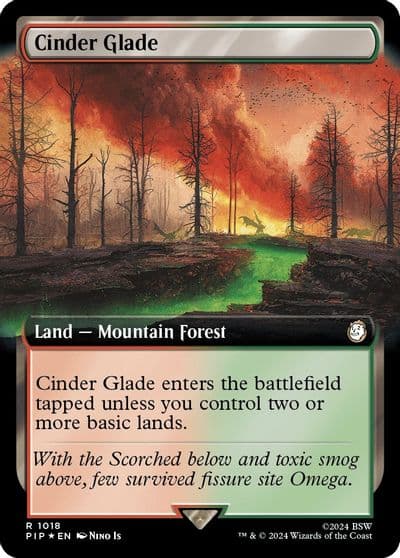 Cinder Glade Extended Art Surge Foil Universes Beyond: Fallout Magic card