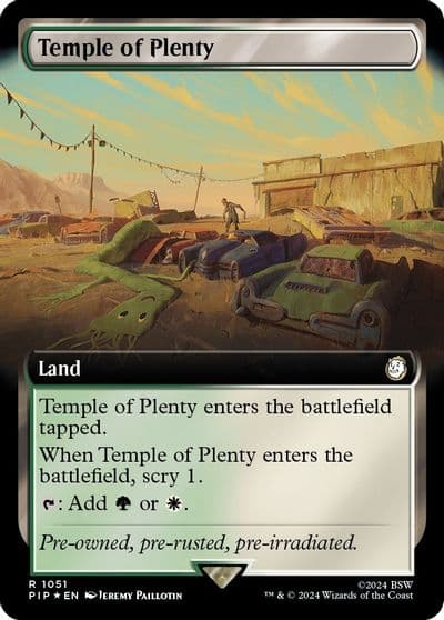Temple of Plenty Extended Art Surge Foil Universes Beyond: Fallout Magic card