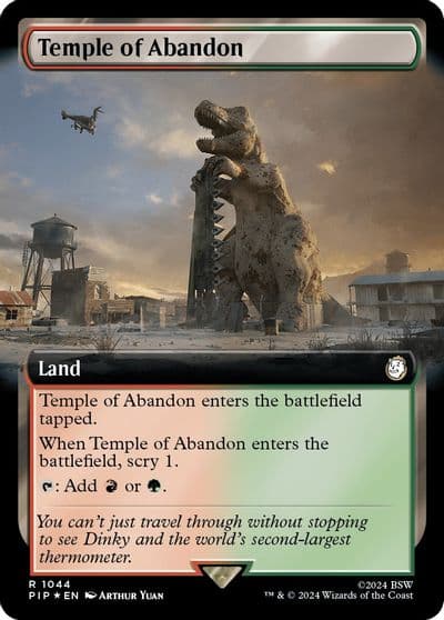 Temple of Abandon Extended Art Surge Foil Universes Beyond: Fallout Magic card