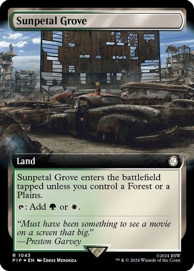 Sunpetal Grove Extended Art Surge Foil Universes Beyond: Fallout Magic card