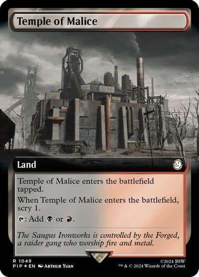 Temple of Malice Extended Art Surge Foil Universes Beyond: Fallout Magic card