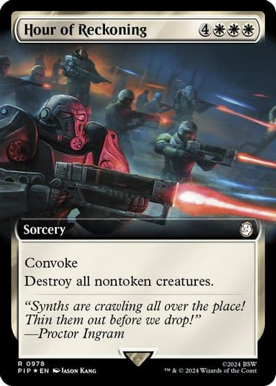 Hour of Reckoning Extended Art Surge Foil Universes Beyond: Fallout Magic card