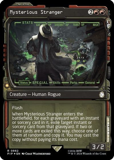 Mysterious Stranger Showcase Surge Foil Universes Beyond: Fallout Magic card