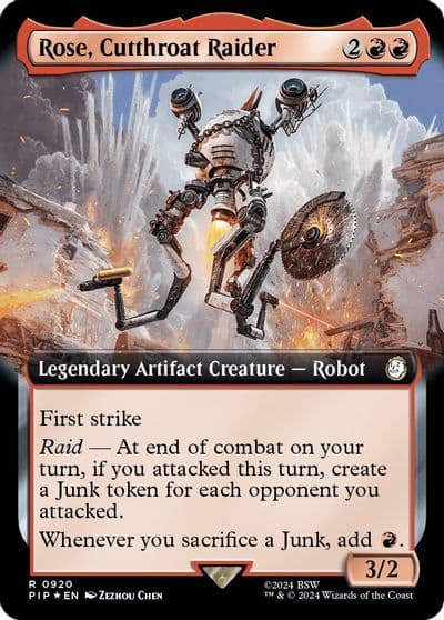 Rose Cutthroat Raider Extended Art Surge Foil Universes Beyond: Fallout Magic card