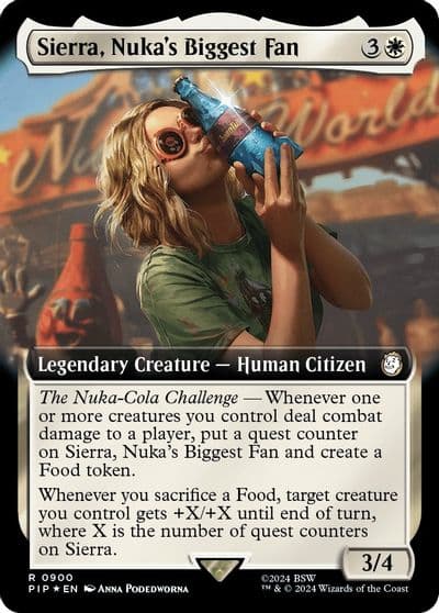 Sierra Nukas Biggest Fan Extended Art Surge Foil Universes Beyond: Fallout Magic card