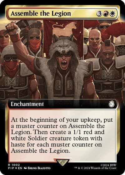 Assemble the Legion Extended Art Surge Foil Universes Beyond: Fallout Magic card