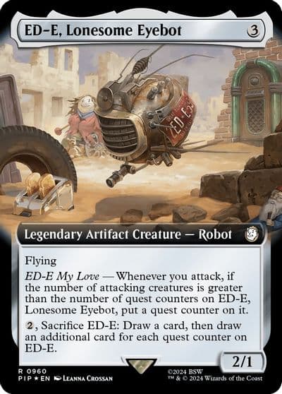 ED E Lonesome Eyebot Extended Art Surge Foil Universes Beyond: Fallout Magic card