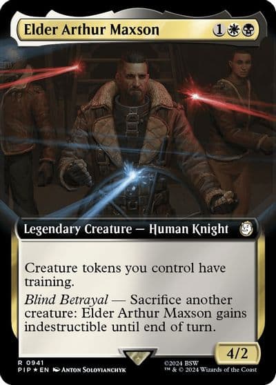 Elder Arthur Maxson Extended Art Surge Foil Universes Beyond: Fallout Magic card