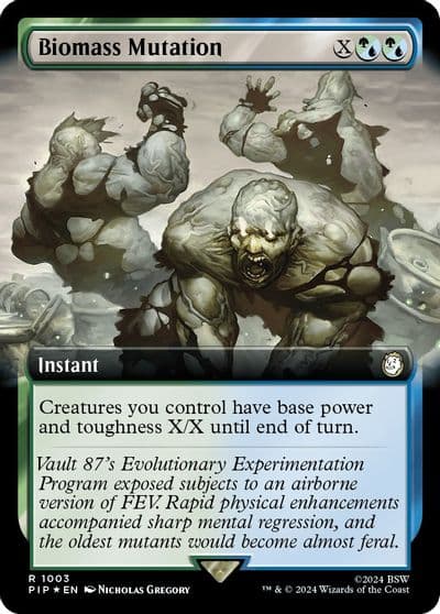 Biomass Mutation Extended Art Surge Foil Universes Beyond: Fallout Magic card