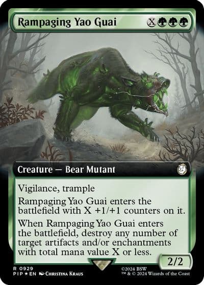Rampaging Yao Guai Extended Art Surge Foil Universes Beyond: Fallout Magic card