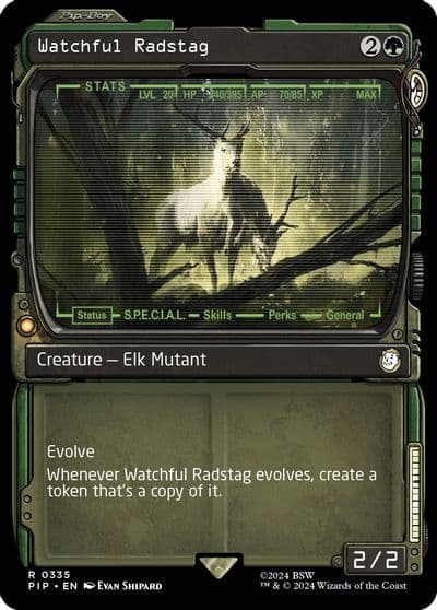 Watchful Radstag Showcase Universes Beyond: Fallout Magic card