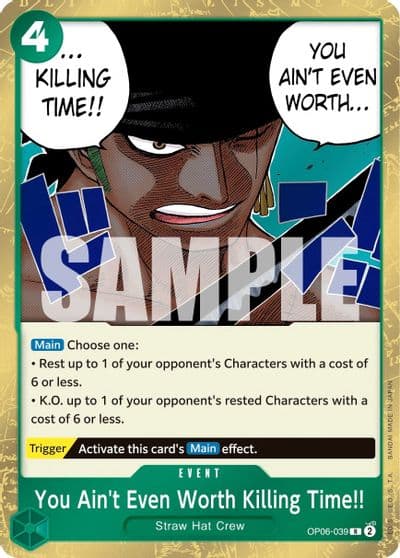 You Aint Even Worth Killing Time Wings of the Captain One Piece card