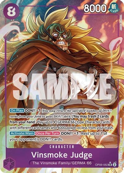 Vinsmoke Judge Alternate Art Wings of the Captain One Piece card