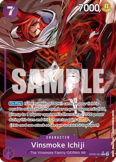 Vinsmoke Ichiji 061 Alternate Art Wings of the Captain One Piece card