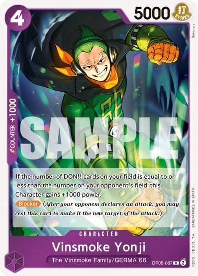 Vinsmoke Yonji 067 Wings of the Captain One Piece card