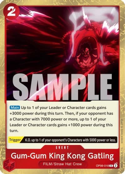 Gum Gum King Kong Gatling Wings of the Captain One Piece card