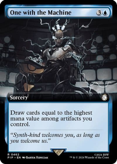 One with the Machine Extended Art Universes Beyond: Fallout Magic card
