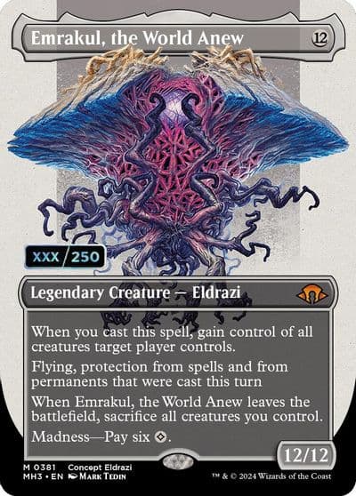 Emrakul the World Anew Borderless Serial Numbered Modern Horizons 3 Magic card