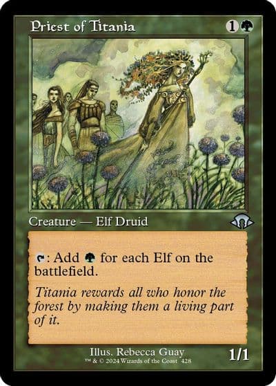 Priest of Titania Retro Frame Modern Horizons 3 Magic card