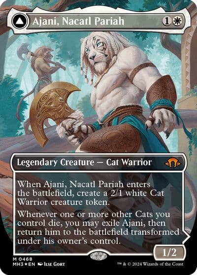 Ajani Nacatl Pariah Borderless Textured Foil Modern Horizons 3 Magic card