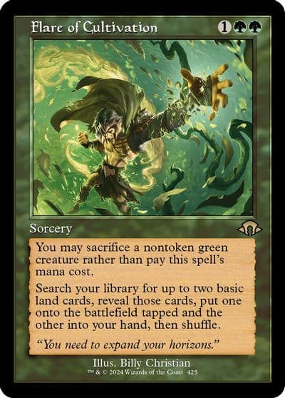Flare of Cultivation Retro Frame Modern Horizons 3 Magic card