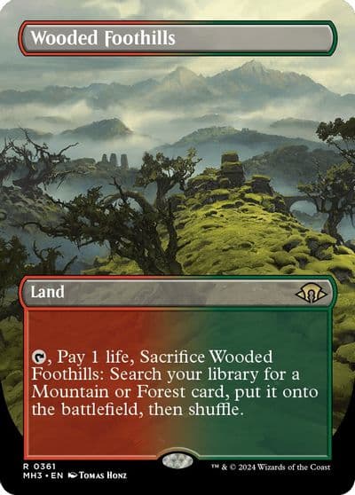 Wooded Foothills Borderless Modern Horizons 3 Magic card