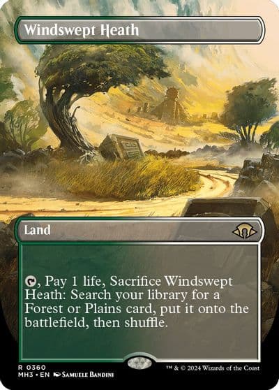 Windswept Heath Borderless Modern Horizons 3 Magic card